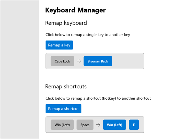 Windows 10 Powertoys keyboard manager