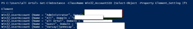 windows system account görüntüleme